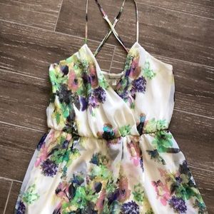 Charlotte Russe floral faux-wrap dress